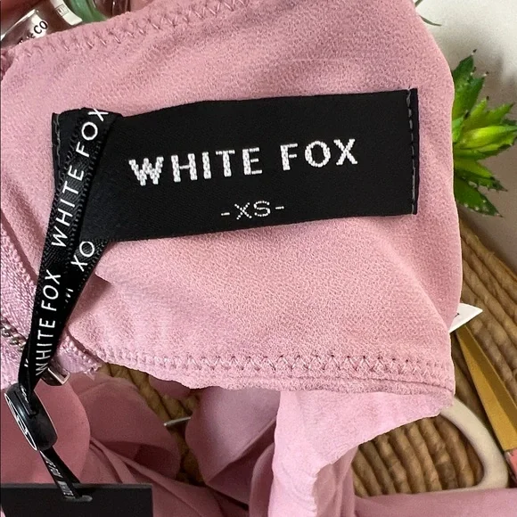 NWT WHITE FOX Crop Long Sleeve Top “Give or Take” XS Dusty Rose Sheer Chiffon - Picture 6 of 8